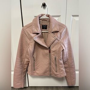 Abercrombie & Fitch Pink Faux Leather Zip-up Jacket